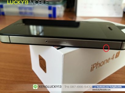 i4s 16gb ศูนย์ ตำหนิ 2 รูปท้าย รอยใส่เคสตรงโคเมียม